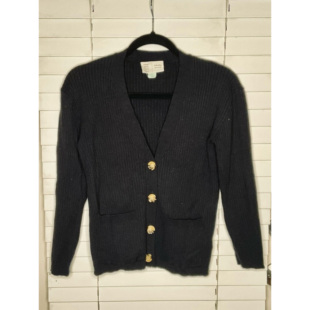 Women's Anthropologie Saturday Sunday Ribbed Cardigan, XS, Black